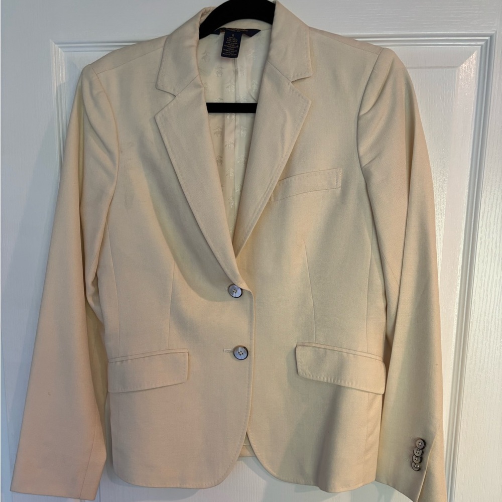 Brooks Brothers Cream Blazer Tailored Fit Notched Lapels
